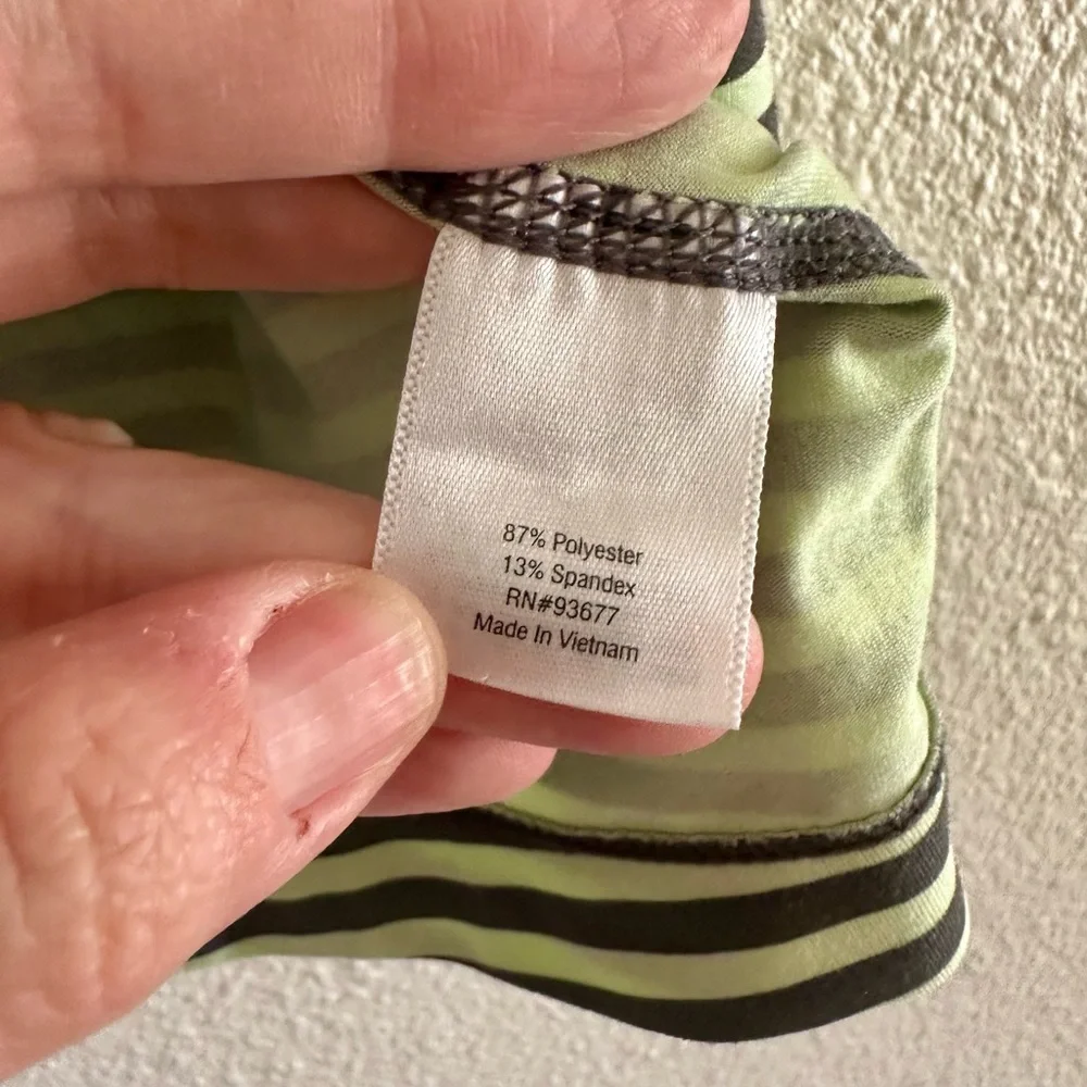Xersion Long Green Striped Tank Top